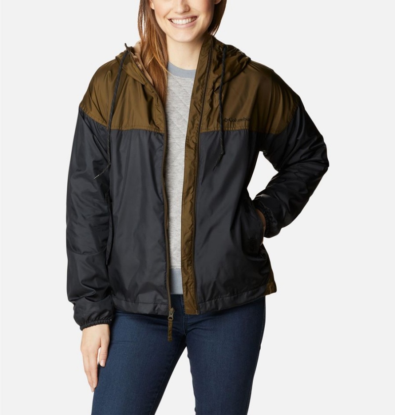 Columbia Flash Challenger Fleece Lined Jacket Women's Windbreaker Black | QMOPTZ-946