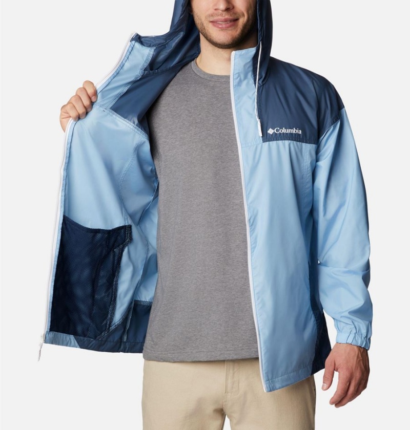 Columbia Flash Challenger Jacket Men's Windbreaker Blue | NVZOLM-350