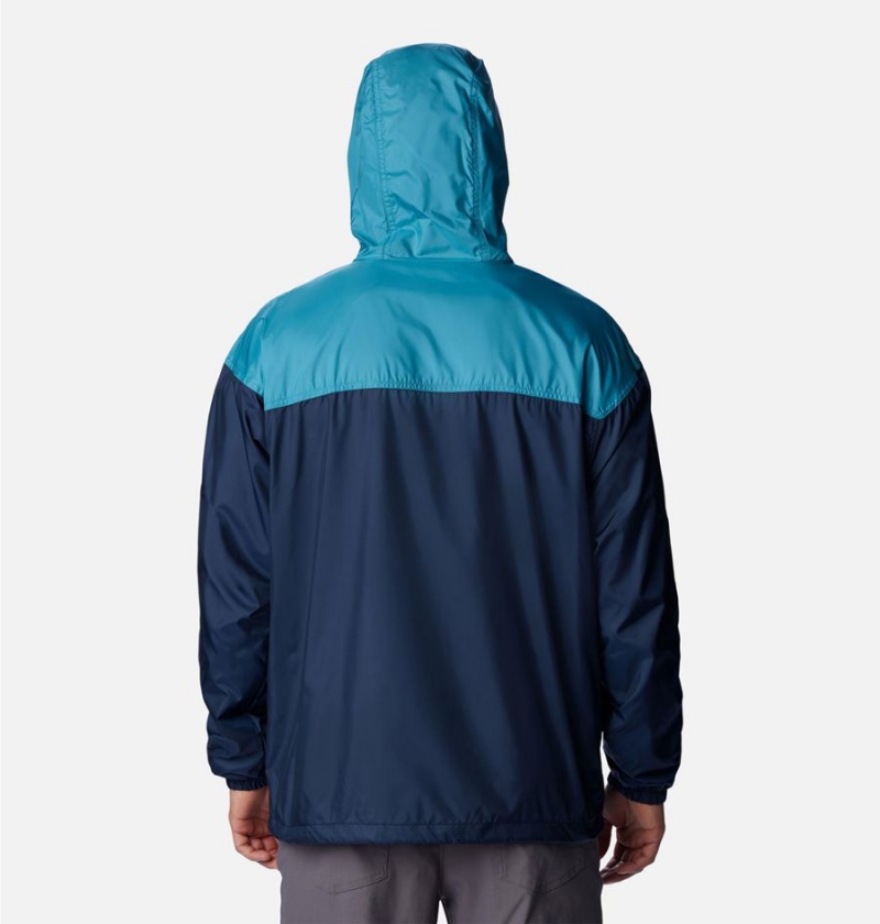Columbia Flash Challenger Lined Men's Windbreaker Navy | QGOSUR-974
