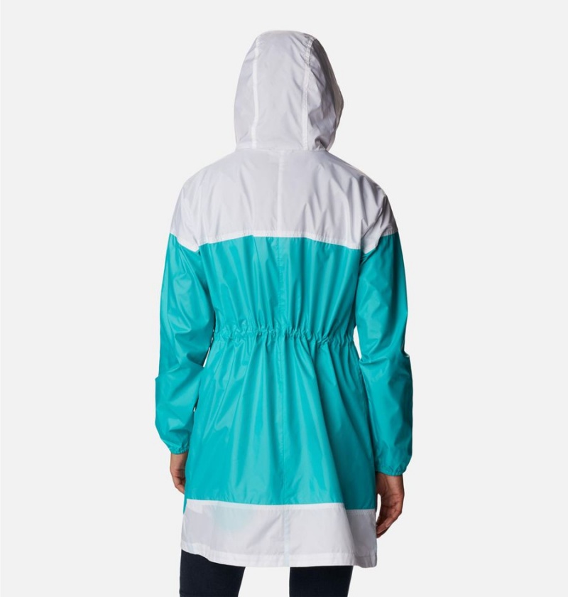 Columbia Flash Challenger Long Jacket Women's Windbreaker Turquoise | CZOQJS-018