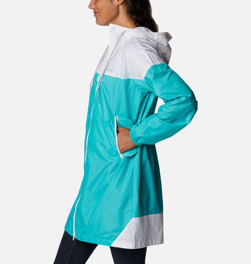 Columbia Flash Challenger Long Jacket Women's Windbreaker Turquoise | CZOQJS-018