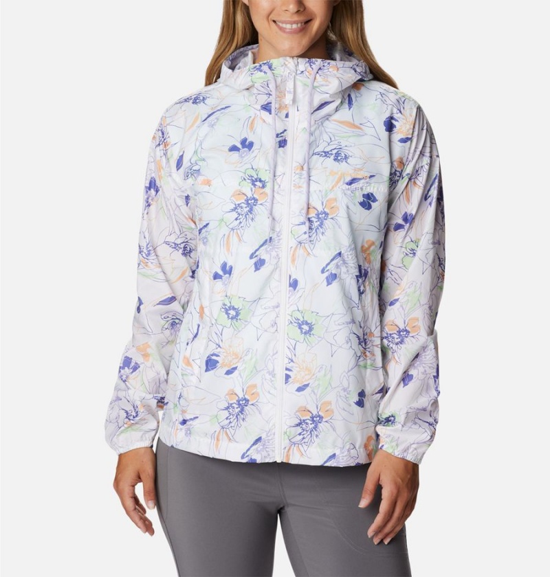 Columbia Flash Challenger Novelty Jacket Women\'s Windbreaker White | YTLSKO-678
