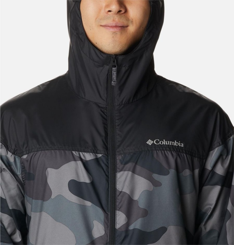 Columbia Flash Challenger Novelty Jacket Men's Windbreaker Black | HNZAOX-250