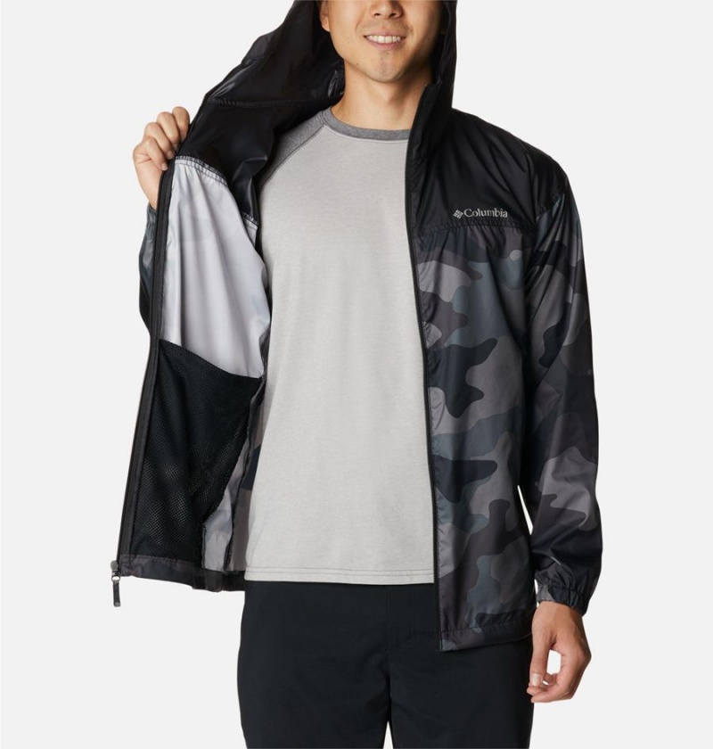 Columbia Flash Challenger Novelty Jacket Men's Windbreaker Black | HNZAOX-250