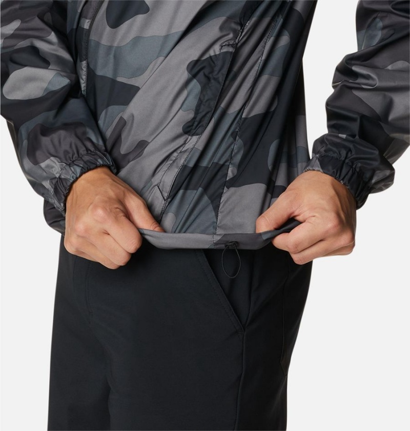 Columbia Flash Challenger Novelty Jacket Men's Windbreaker Black | HNZAOX-250