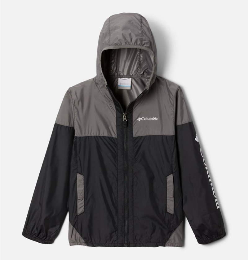 Columbia Flash Challenger Windbreaker Kids\' Jacket Black | RYIFMS-419