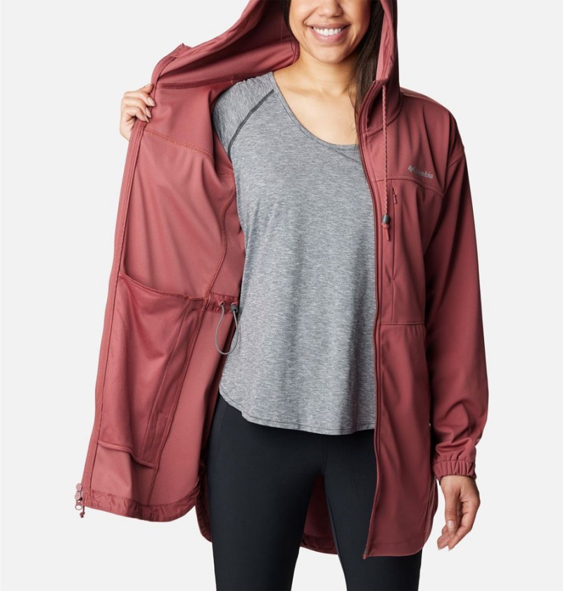 Columbia Flora Park Women's Softshell Jackets Coral | KWCATU-641