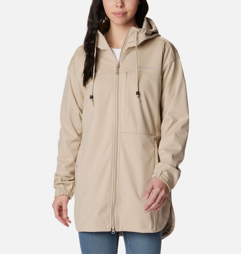 Columbia Flora Park Women\'s Softshell Jackets Khaki | AKVZUB-854