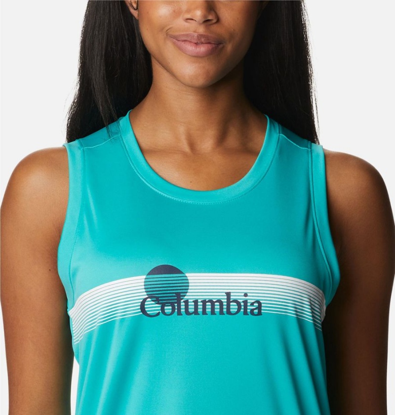 Columbia Fork Stream Graphic Women's Tank Top Turquoise | JQCHOK-360