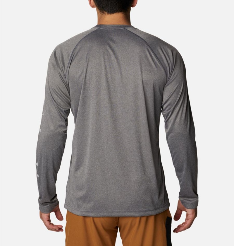Columbia Fork Stream Heather Long Sleeve Men's T-Shirt Grey | XCIELB-850
