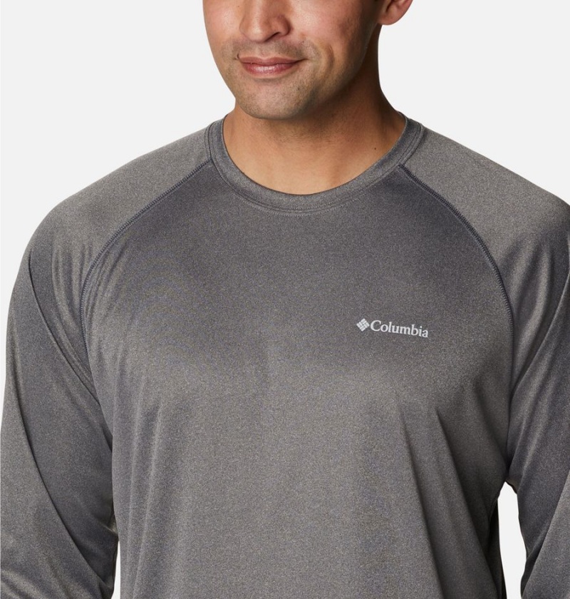 Columbia Fork Stream Heather Long Sleeve Men's T-Shirt Grey | XCIELB-850