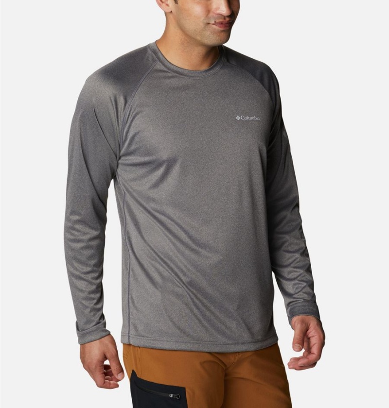 Columbia Fork Stream Heather Long Sleeve Men's T-Shirt Grey | XCIELB-850