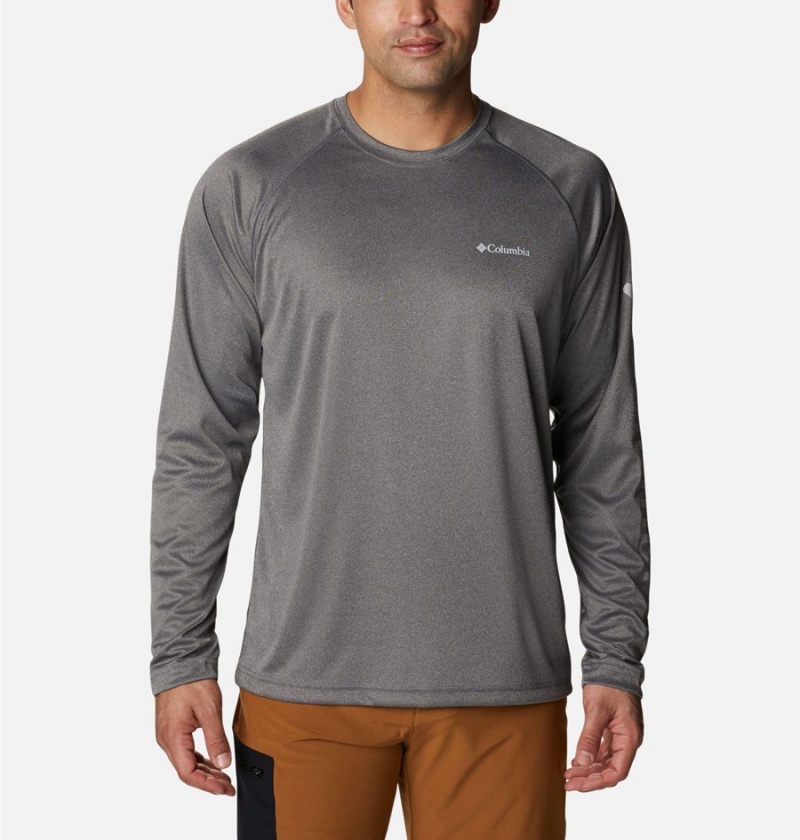 Columbia Fork Stream Heather Long Sleeve Men\'s T-Shirt Grey | XCIELB-850