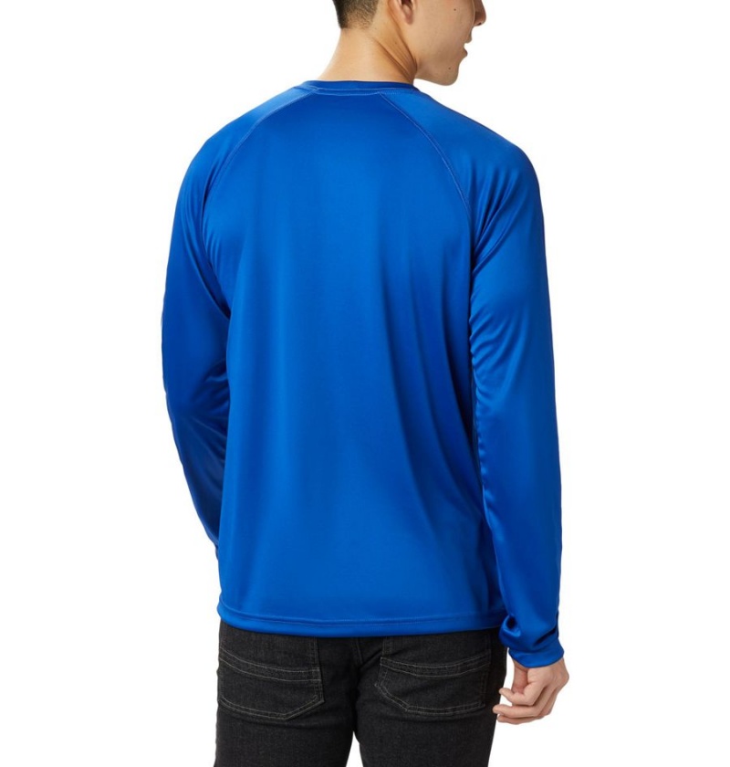 Columbia Fork Stream Long Sleeve Men's T-Shirt Blue | OIGBAM-807