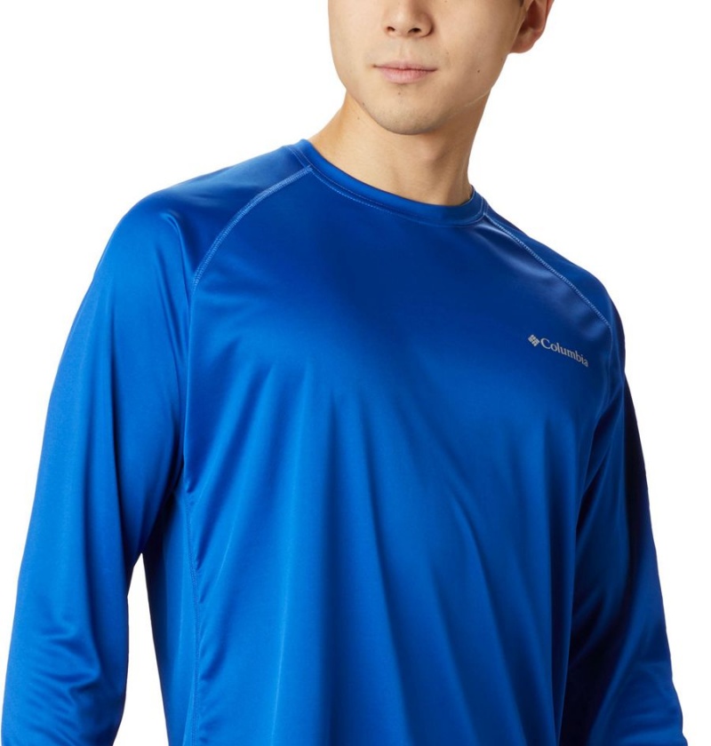 Columbia Fork Stream Long Sleeve Men's T-Shirt Blue | OIGBAM-807