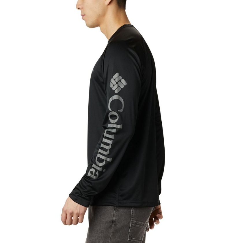 Columbia Fork Stream Long Sleeve Men's T-Shirt Black | CIYLTZ-430