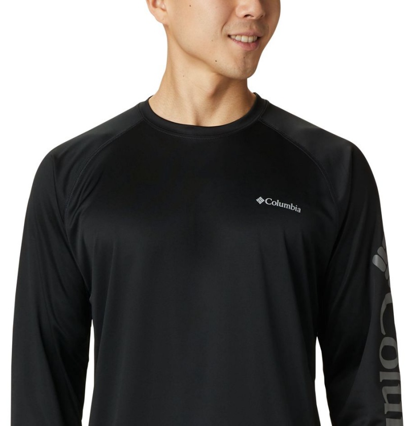 Columbia Fork Stream Long Sleeve Men's T-Shirt Black | CIYLTZ-430