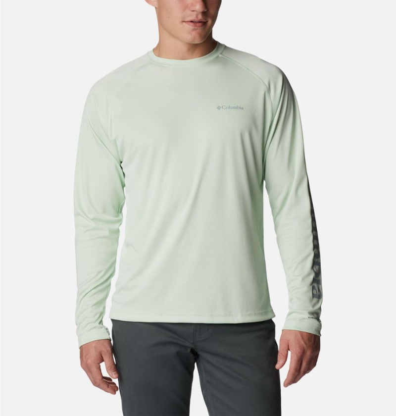 Columbia Fork Stream Long Sleeve Men\'s T-Shirt Green | WENSFL-487