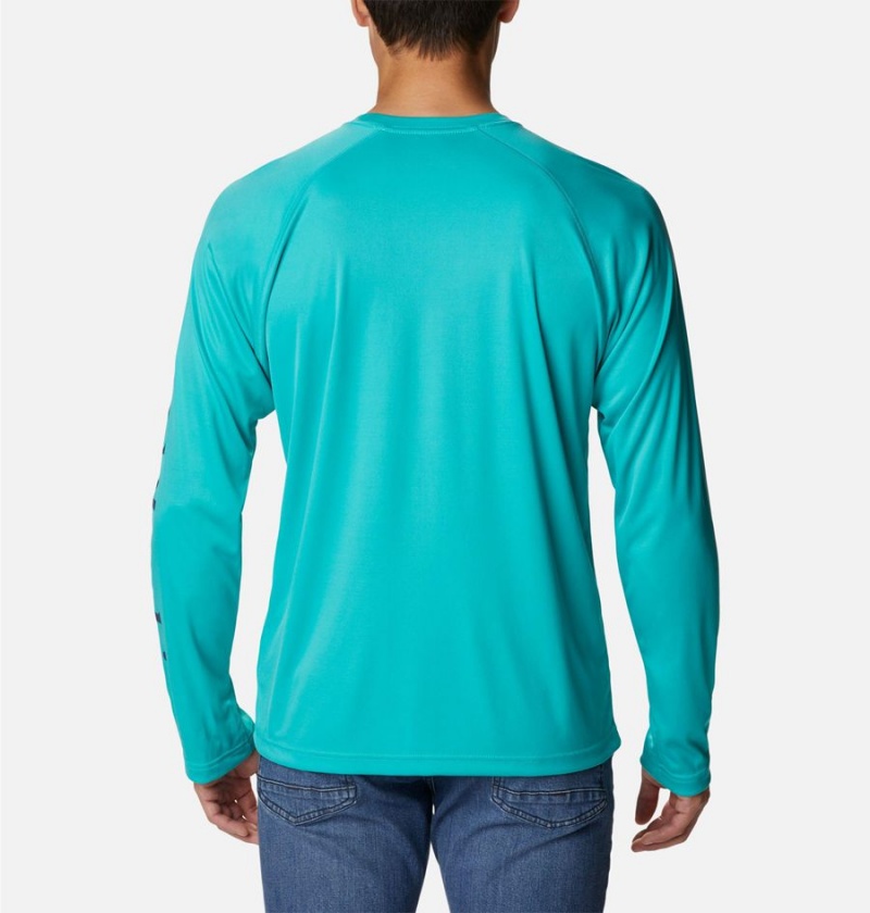 Columbia Fork Stream Long Sleeve Men's T-Shirt Turquoise | VYBSIG-327