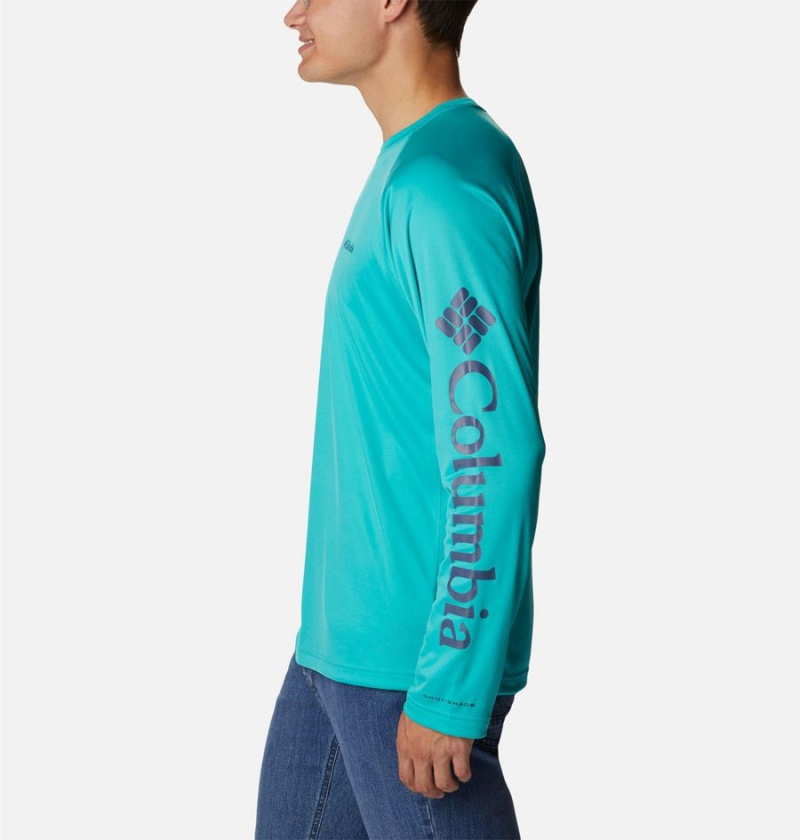 Columbia Fork Stream Long Sleeve Men's T-Shirt Turquoise | VYBSIG-327