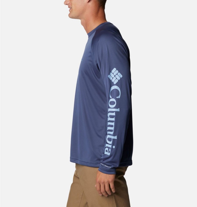 Columbia Fork Stream Long Sleeve Men's T-Shirt Blue | ZDENJA-028