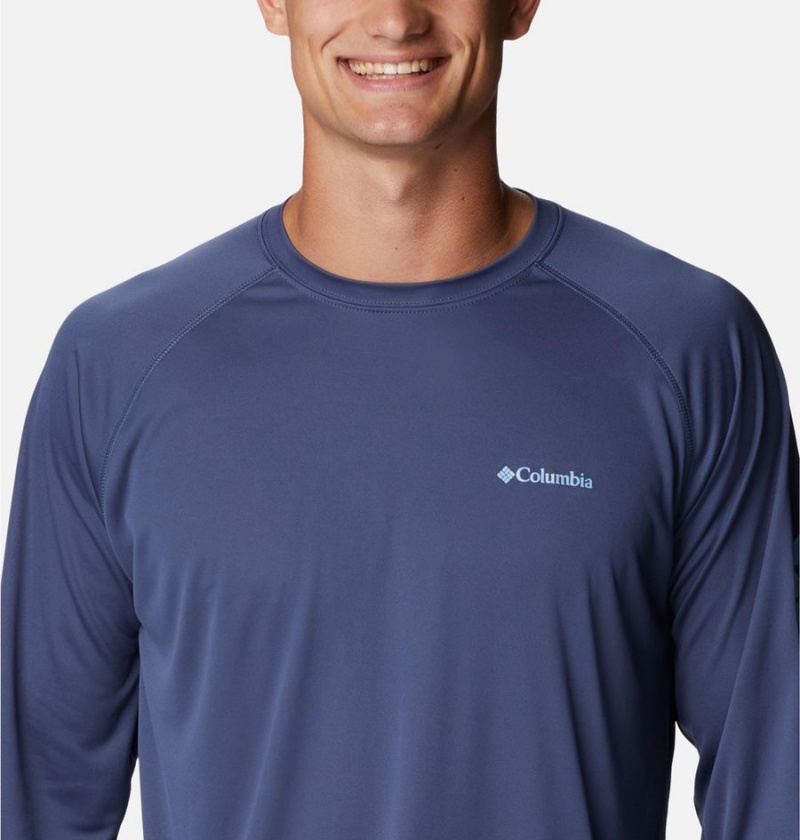 Columbia Fork Stream Long Sleeve Men's T-Shirt Blue | ZDENJA-028
