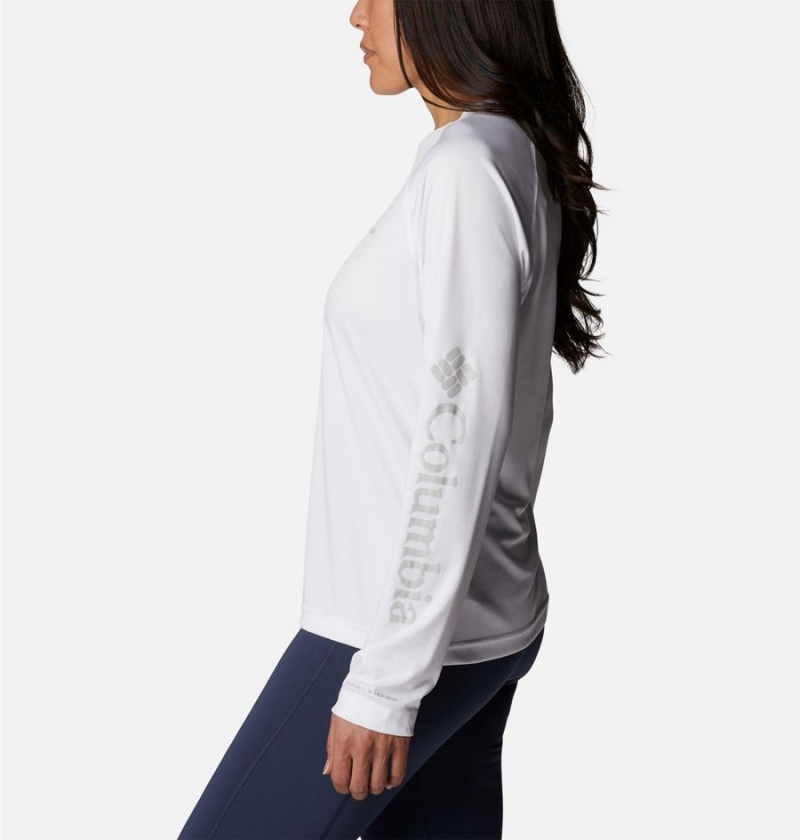 Columbia Fork Stream Long Sleeve Women's T-Shirt White | WMKFXQ-209