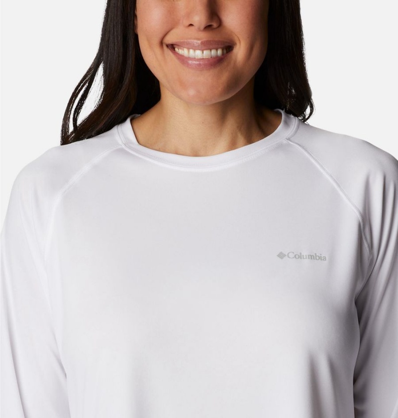Columbia Fork Stream Long Sleeve Women's T-Shirt White | WMKFXQ-209