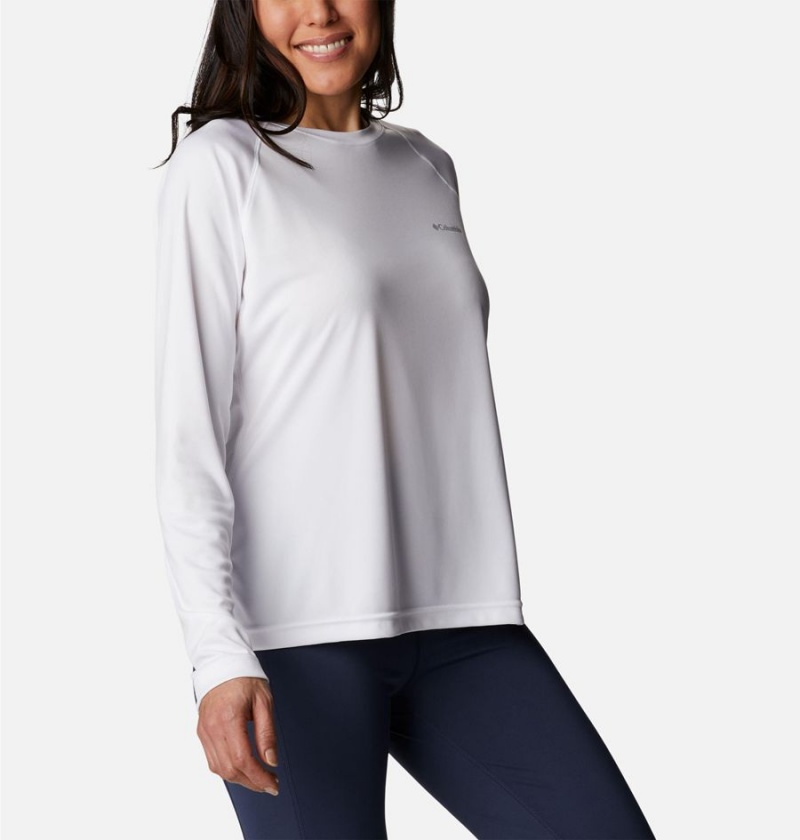 Columbia Fork Stream Long Sleeve Women's T-Shirt White | WMKFXQ-209