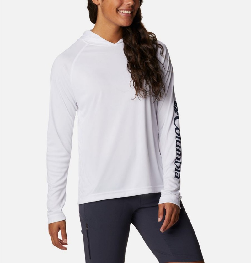 Columbia Fork Stream Long Sleeve Women's Hoodie White | CKXDTM-580