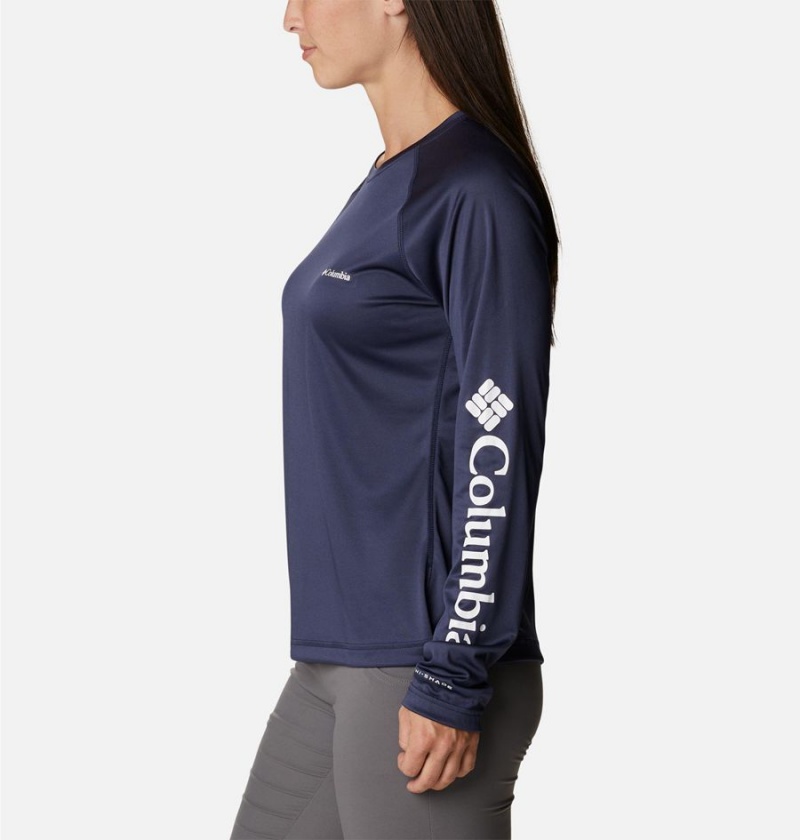 Columbia Fork Stream Long Sleeve Women's T-Shirt Navy | WMXKRN-530