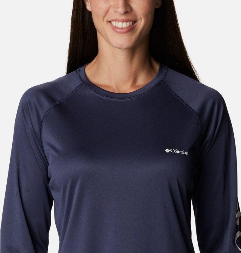 Columbia Fork Stream Long Sleeve Women's T-Shirt Navy | WMXKRN-530