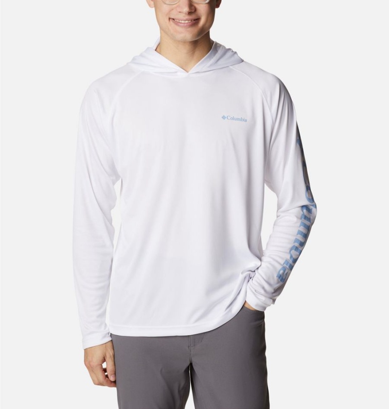 Columbia Fork Stream Men\'s Hoodie White | NBTWXF-120