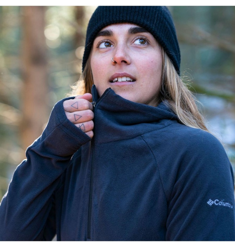 Columbia Glacial IV Half Zip Fleece Women's Pullover Black | LMYQCD-437