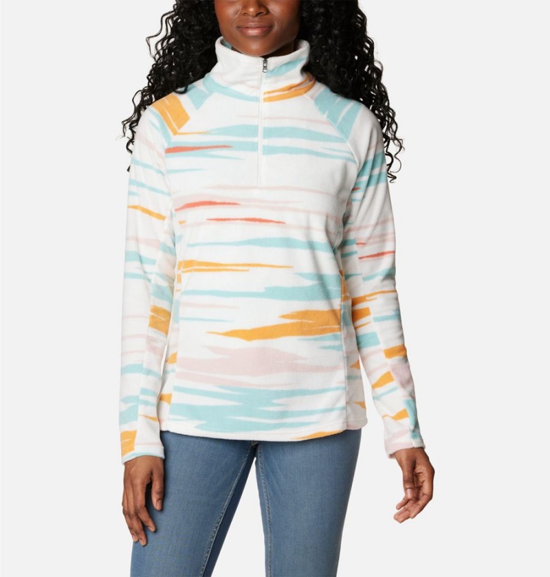 Columbia Glacial IV Print Half Zip Women's Pullover White | MCFOTI-280