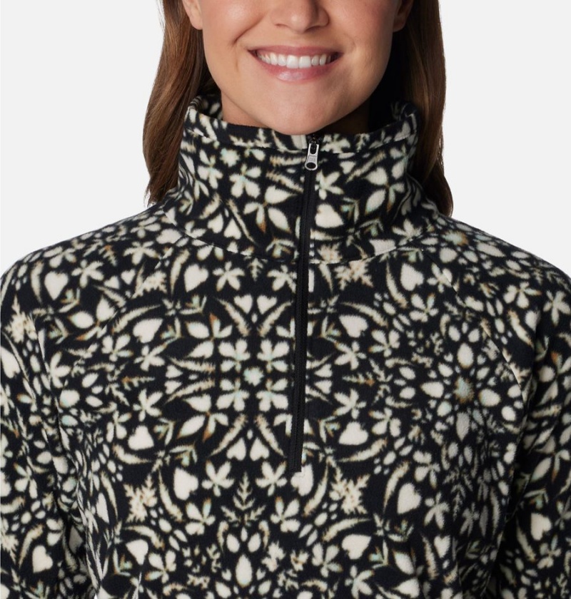 Columbia Glacial IV Print Half Zip Women's Pullover Black | DKGVEZ-467