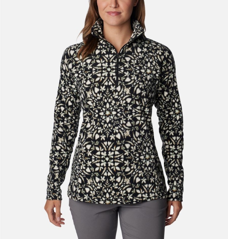 Columbia Glacial IV Print Half Zip Women\'s Pullover Black | DKGVEZ-467
