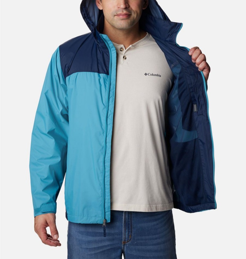 Columbia Glennaker Lake Men's Rain Jacket Blue | BTWYFK-976
