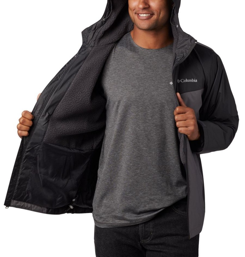 Columbia Glennaker Sherpa Lined Men's Rain Jacket Grey | CETFXM-679