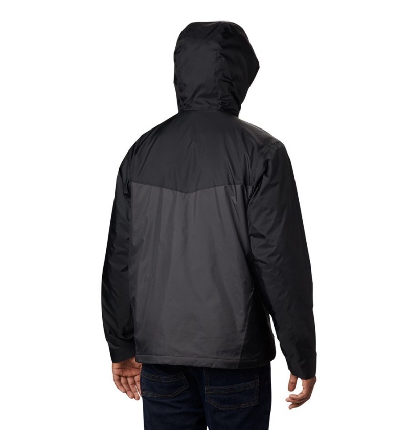Columbia Glennaker Sherpa Lined Men's Rain Jacket Black | FPWUOC-526