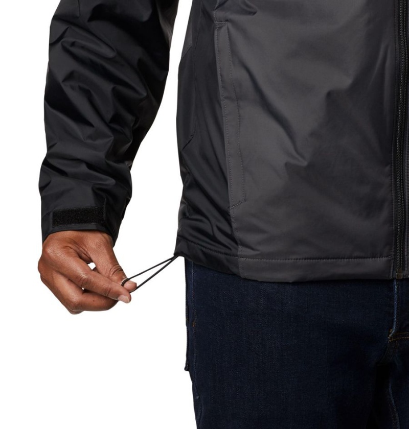 Columbia Glennaker Sherpa Lined Men's Rain Jacket Black | FPWUOC-526