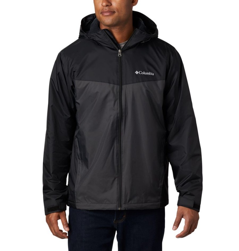 Columbia Glennaker Sherpa Lined Men\'s Rain Jacket Black | FPWUOC-526