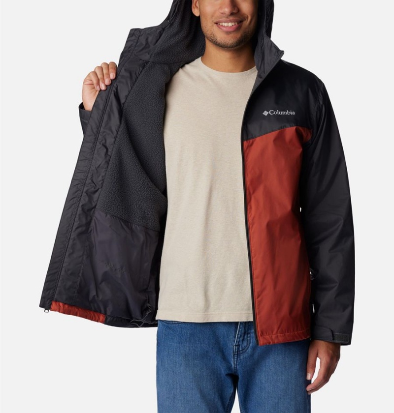 Columbia Glennaker Sherpa Lined Men's Rain Jacket Red | REWKHM-671