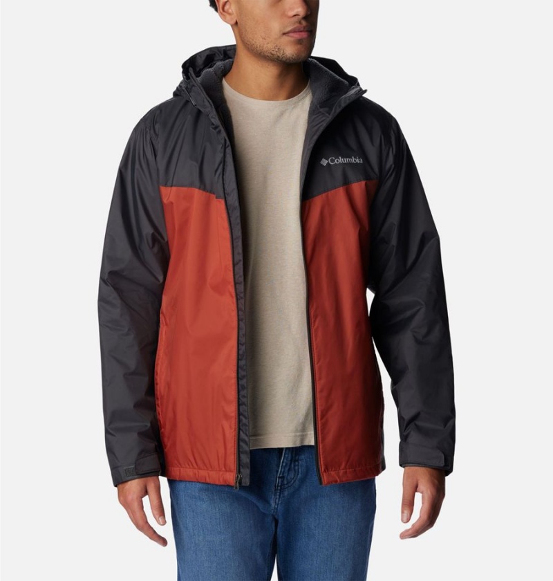Columbia Glennaker Sherpa Lined Men's Rain Jacket Red | REWKHM-671