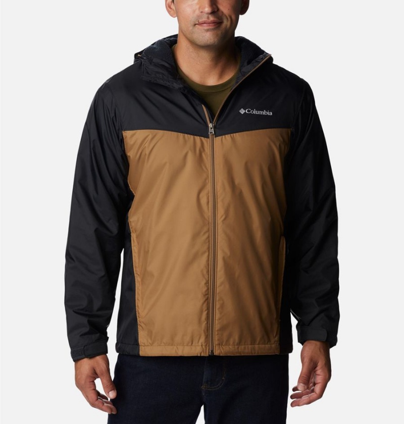 Columbia Glennaker Sherpa Lined Men\'s Rain Jacket Brown | MBULDO-795
