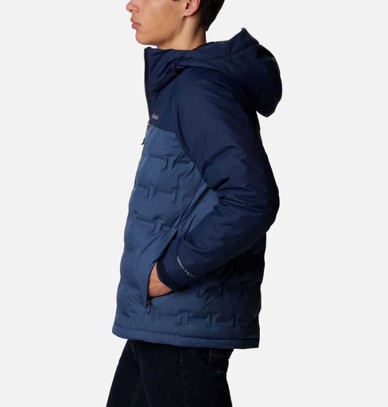 Columbia Grand Trek II Hooded Insulated Men's Puffer Jacket Blue | BKHYPR-843