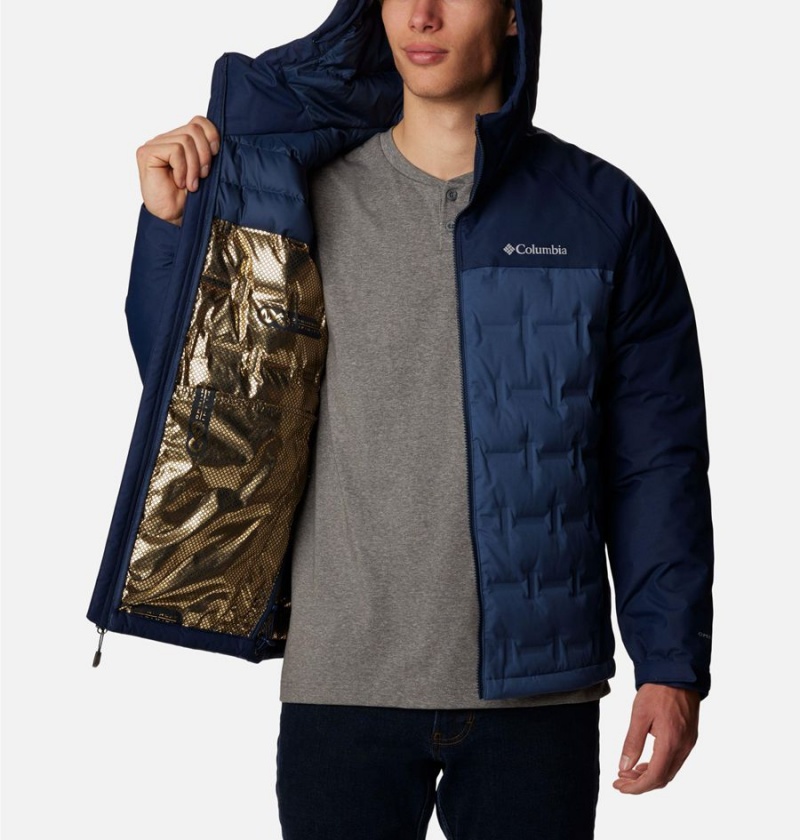 Columbia Grand Trek II Hooded Insulated Men's Puffer Jacket Blue | BKHYPR-843