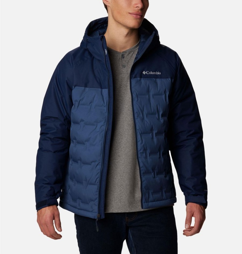 Columbia Grand Trek II Hooded Insulated Men's Puffer Jacket Blue | BKHYPR-843