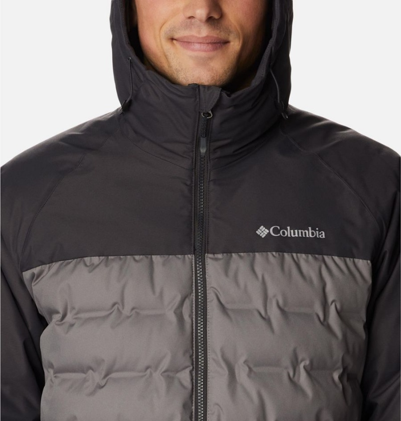 Columbia Grand Trek II Hooded Insulated Men's Puffer Jacket Grey | NHXSVI-297