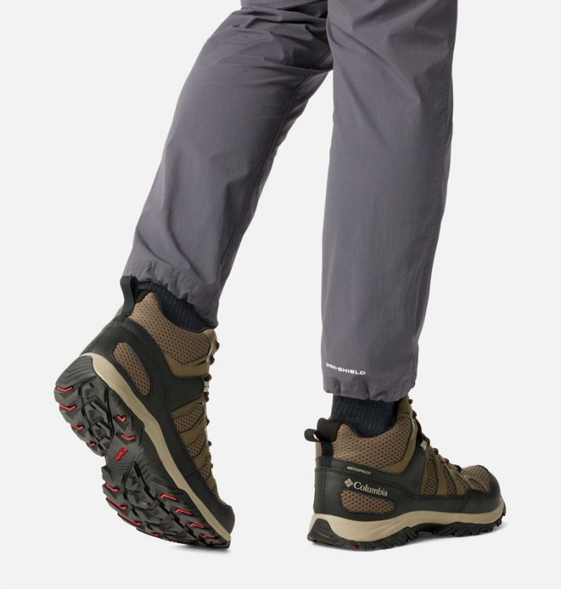 Columbia Granite Trail Mid Waterproof Men's Hiking Shoes Olive | ZNSVFA-567